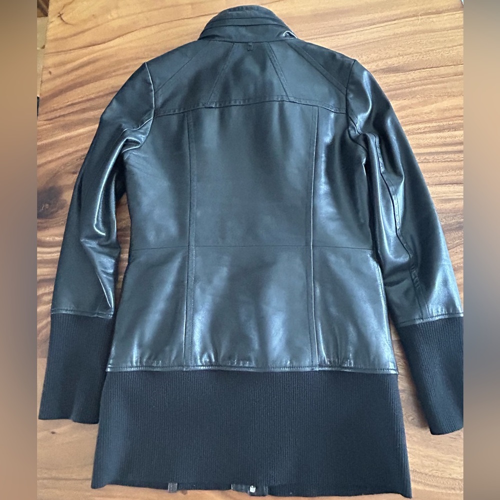 RUDSAK Quilted Black Real Leather Jacket (High collar hidden hood) - Picture 2 of 15